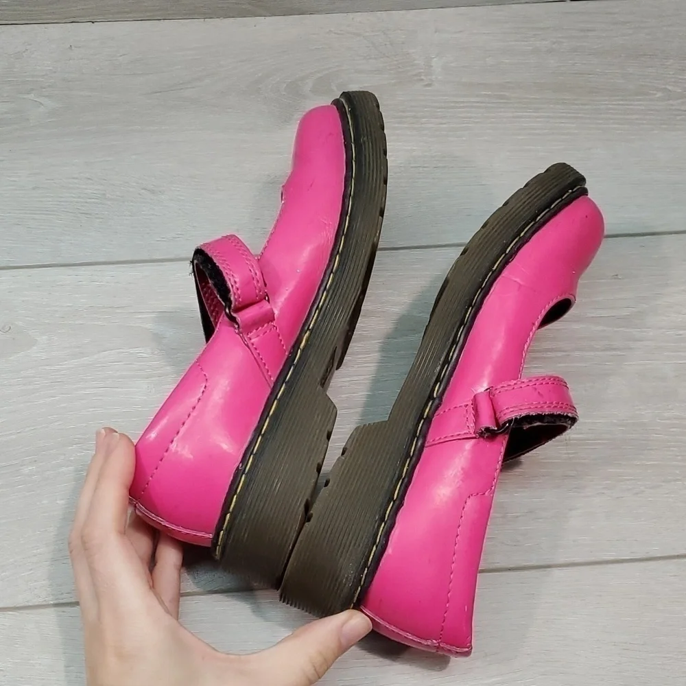 Dr.Martens Kids Girls Pink Tractor Platform Chunky Clogs Loafer shoes sz 2